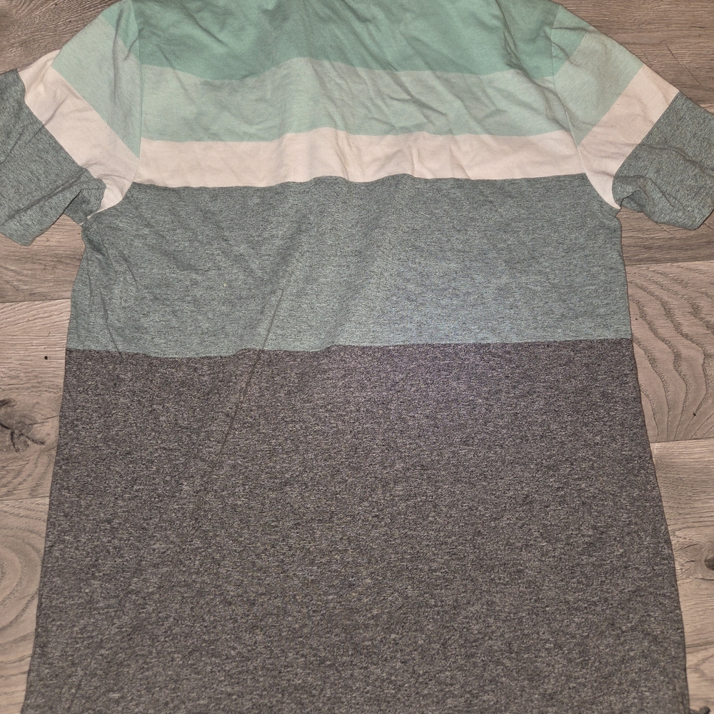 Urbane Men's Striped Shirt in Green and Gray